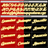 Custom Black Red-Yellow Split Fashion Performance T-Shirt