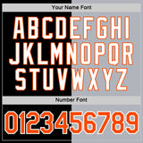 Custom Black Orange-Gray Split Fashion Performance T-Shirt