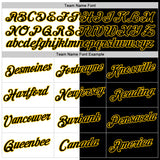 Custom Black White-Yellow Split Fashion Performance T-Shirt