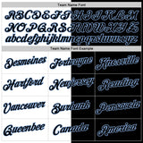 Custom Black White-Light Blue Split Fashion Performance T-Shirt