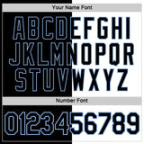 Custom Black White-Light Blue Split Fashion Performance T-Shirt