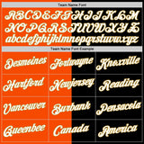 Custom Black Orange-Old Gold Split Fashion Performance T-Shirt