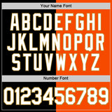 Custom Black Orange-Old Gold Split Fashion Performance T-Shirt