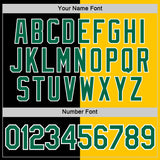 Custom Black Kelly Green-Yellow Split Fashion Performance T-Shirt