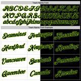 Custom Black White-Neon Green Split Fashion Performance T-Shirt