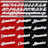 Custom Black Red-Gray Split Fashion Performance T-Shirt