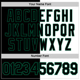 Custom Black White-Kelly Green Split Fashion Performance T-Shirt