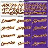 Custom Purple White-Yellow Split Fashion Performance T-Shirt