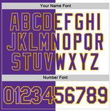 Custom Purple White-Yellow Split Fashion Performance T-Shirt