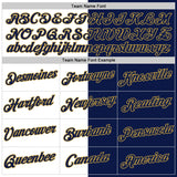 Custom Navy White-Old Gold Split Fashion Performance T-Shirt