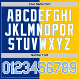 Custom Royal Light Blue-Yellow Split Fashion Performance T-Shirt