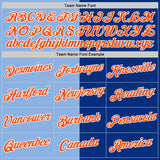 Custom Royal Orange-Light Blue Split Fashion Performance T-Shirt