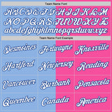 Custom Pink Royal-Light Blue Split Fashion Performance T-Shirt