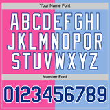 Custom Pink Royal-Light Blue Split Fashion Performance T-Shirt