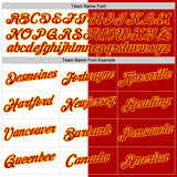 Custom Red White-Yellow Split Fashion Performance T-Shirt