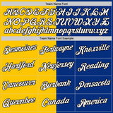 Custom Royal Black-Yellow Split Fashion Performance T-Shirt