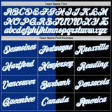 Custom Black Royal-Light Blue Split Fashion Performance T-Shirt