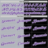 Custom Black Purple-Gray Split Fashion Performance T-Shirt