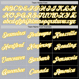 Custom Black Yellow-Gray Split Fashion Performance T-Shirt