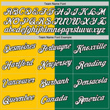 Custom Kelly Green Black-Yellow Split Fashion Performance T-Shirt