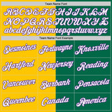 Custom Kelly Green Purple-Yellow Split Fashion Performance T-Shirt