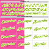 Custom White Neon Green-Pink Split Fashion Performance T-Shirt