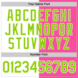 Custom White Neon Green-Pink Split Fashion Performance T-Shirt