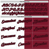 Custom Crimson White-Black Split Fashion Performance T-Shirt