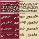 Custom Cream Crimson-Black Split Fashion Performance T-Shirt