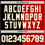 Custom Black Red-Old Gold Split Fashion Performance T-Shirt