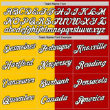 Custom Red Black-Yellow Split Fashion Performance T-Shirt