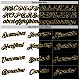 Custom Black White-Vegas Gold Split Fashion Performance T-Shirt