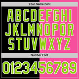 Custom Black Neon Green-Pink Split Fashion Performance T-Shirt