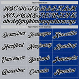 Custom Royal Black-Gray Split Fashion Performance T-Shirt