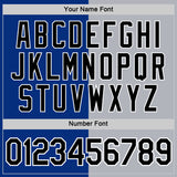 Custom Royal Black-Gray Split Fashion Performance T-Shirt