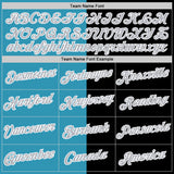 Custom Black Gray-Panther Blue Split Fashion Performance T-Shirt