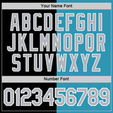 Custom Black Gray-Panther Blue Split Fashion Performance T-Shirt