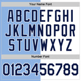 Custom Light Blue Navy-White Split Fashion Performance T-Shirt