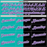 Custom Black Purple-Aqua Split Fashion Performance T-Shirt