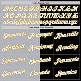 Custom Black Old Gold-Gray Split Fashion Performance T-Shirt