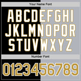 Custom Black Old Gold-Gray Split Fashion Performance T-Shirt