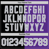 Custom Black Gray-Purple Split Fashion Performance T-Shirt