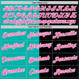 Custom Black Pink-Aqua Split Fashion Performance T-Shirt