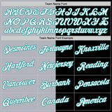 Custom Black Teal-Gray Split Fashion Performance T-Shirt