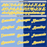 Custom Royal Yellow-Light Blue Split Fashion Performance T-Shirt