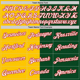 Custom Green Red-Yellow Split Fashion Performance T-Shirt