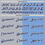 Custom Powder Blue Navy-Gray Split Fashion Performance T-Shirt