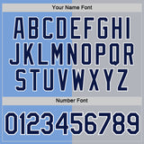 Custom Powder Blue Navy-Gray Split Fashion Performance T-Shirt