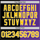 Custom Black Yellow-Purple Split Fashion Performance T-Shirt