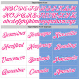 Custom Powder Blue Pink-White Split Fashion Performance T-Shirt